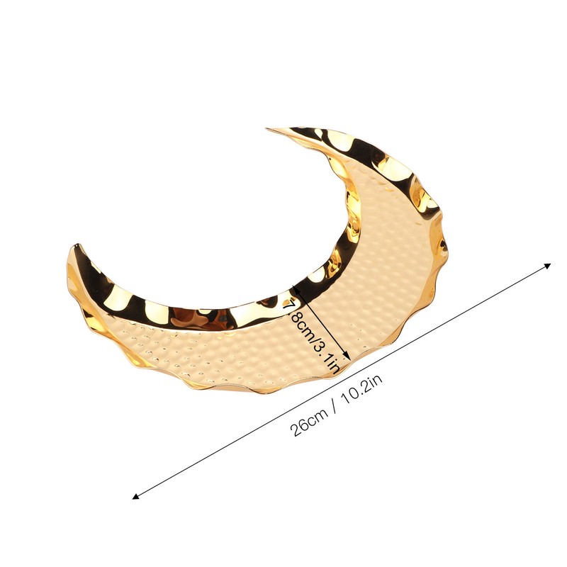 Serving Platter Zinc Alloy Fruit Plate Contemporary HalfMoon Shape Tableware