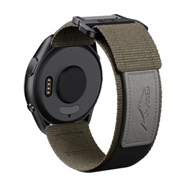 ANCOOL for Garmin Venu 3/Venu 2 Watch Band/Vivoactive 4/Forerunner 265/255 Band, 22mm Nylon Watch Band for Galaxy Gear S3 Frontier/Watch 3 45mm/Watch 46mm Bands for Men Women, Grey/Brown