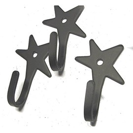 Wrought Iron Hook-Star Shaped-Lot of 3-Hand Made