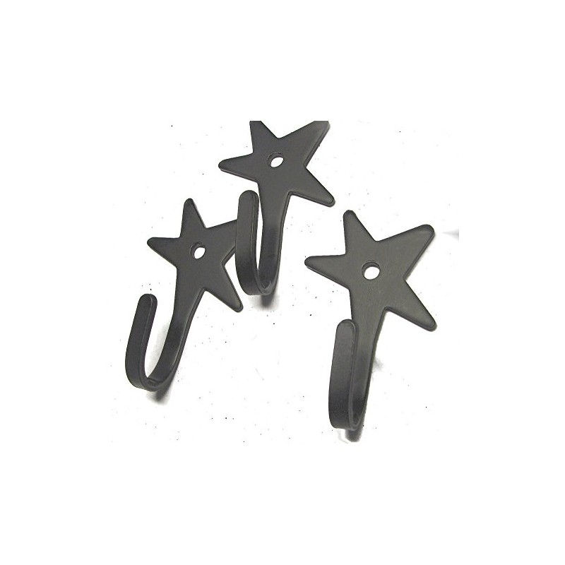 Wrought Iron Hook-Star Shaped-Lot of 3-Hand Made