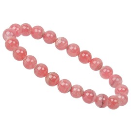 ELEDORO Discover Luxury Genuine AAA Grade Rhodochrosite Gemstone Beads Stretch Bracelet 8 mm - Exclusive Jewellery for Style and Elegance!, Gemstone, Rhodochrosite