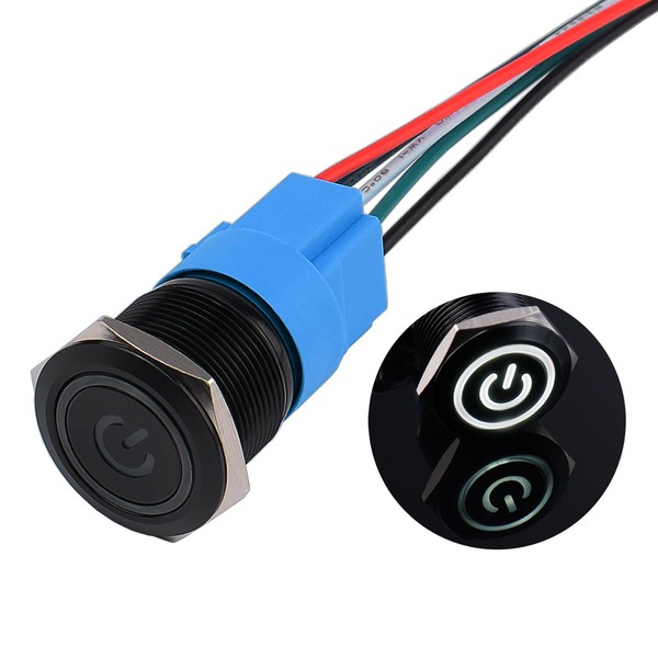 JIQI 22 mm Momentary Waterproof Pressure Switch 12 V to