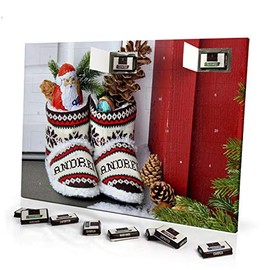 printplanet - Adventskalender mit Namen Andrei - gefüllt mit Schokoladen-Füllung - personalisiert mit Namens-Motiv Weihnachtsschuhe - Schoko-Kalender, Weihnachtskalender