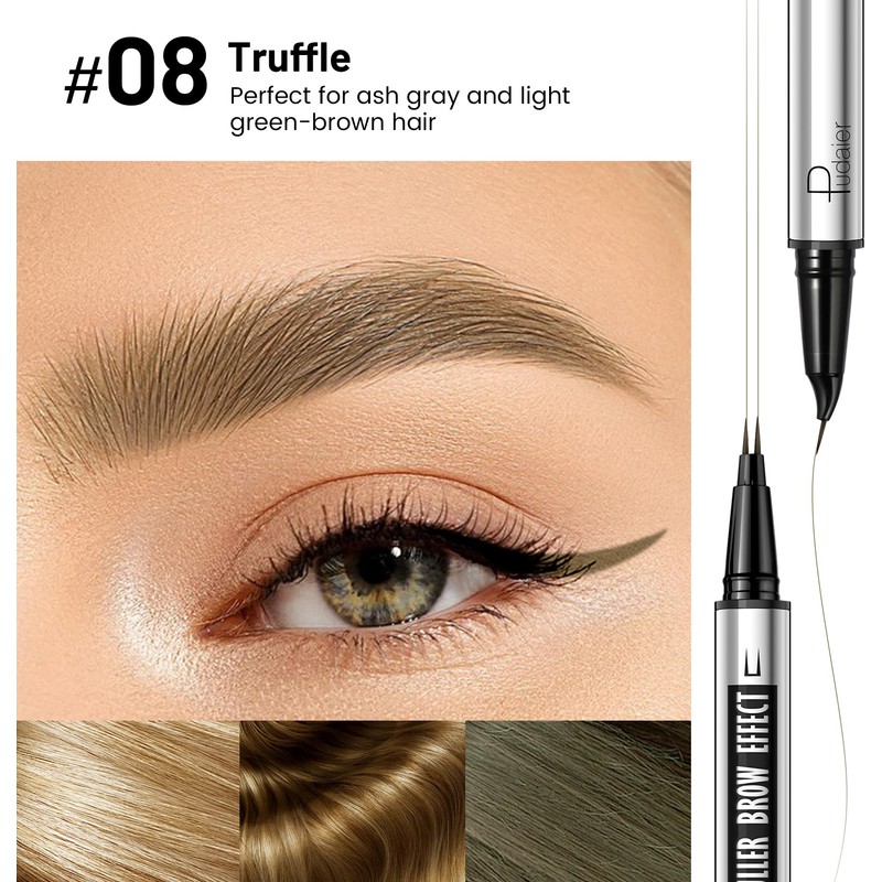 2 Pack Microblading Eyebrow Pen, 2-in-1 Dual-Ended Waterproof 2 Fork