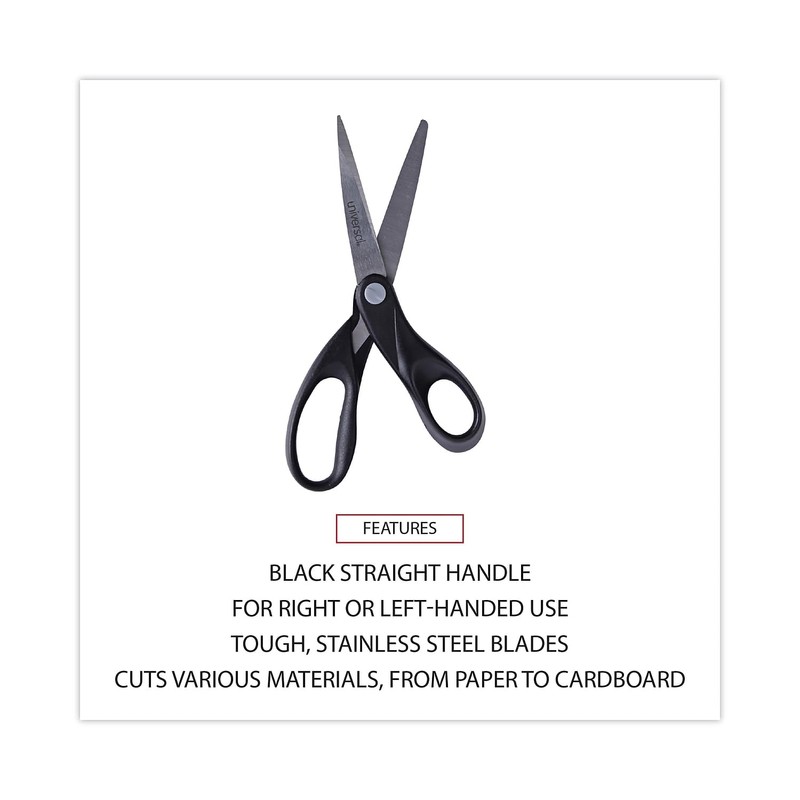 Universal Scissors, 8", Straight, Stainless Steel