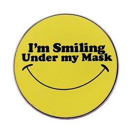 I Am Smiling Under My Mask Soft Button Pin Decor Creative Fashion Brooch Badge Lover Lapel Clothes Jewelry Collar Gift