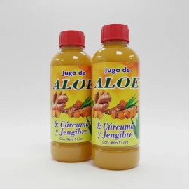 Jugo De Aloe Con Cúrcuma Y Jengibre Orgánico 1l (2pzas)