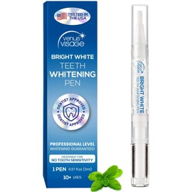 Venus Visage Award Winning Teeth Whitening Pen, 10+ Uses - Teeth whitening Gel Professionally formulated - Best Teeth whitening Gel Pen Teeth Whitener - Low Sensitivity (Mint) (0.07 Fl Oz (Pack of 1))