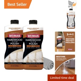 Wood Floor Polish Restorer 32 Oz 3PC Bundle Scratch-Free Shine Protective Layer