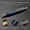 MCNTEIK Blue Gel Pen-Stunning Click Pen with 24K Gold Finish,