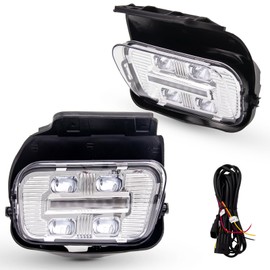 WEZEMLIGHT New Version LED Fog Light Replacement For 2003-2007 Chevy Silverado 1500 2500 3500/2002-2006 Chevy Avalanche LED Fog Lamps 1 Pair(Chrome Housing with Clear Lens)