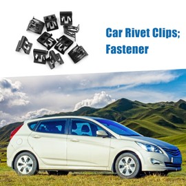 A ABSOPRO Car Dashboard Console Panel Clips 14 x 14.5 mm Metal Black Pack of 10