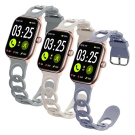 LYSANDRA for Spade & Co Health Smartwatch 4 Bands, 22mm Quick Release Silicone Cute Replacement Straps (3 Pack) Compatible for Spade & Co Health Smartwatch 4/22mm lug watch (3 Pack-2)