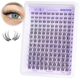 ALICE Natural Lash Clusters Lash Extensions Invisible Band Waterproof 8-16mm Curl Cluster Eyelash Extensions Wispy Eyelash Clusters Individual Lashes Cluster Lashes