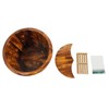 Wooden Foot Bath Tub with Massage Rollers & Lid -