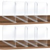 ROUFA 8Pcs Clear Acrylic Shelf Dividers, Closet Organizer Fit for Any Thickness of Shelves, Multi-Purpose Wood Shelf Separators Purse Organizer for Bedroom, Kitchen, Office, Bathroom 11.8''x11''
