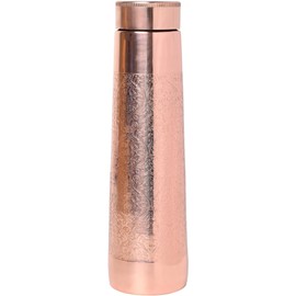 ANCIENTIMPEX House Shaped Copper Bottle Etched Pattern 900ml Capacity for Ayurvedic Health Benefits