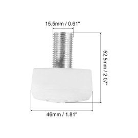 PATIKIL Roller Skate Toe Stops with 0.6'' Bolts, 1 Pair 82A Rubber Brake Stoppers Block with Holes for Roller Skate Accessories Replacement, White