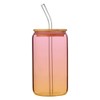 Slant Collections Glass Tumbler with Lid and Straw Glass Cup