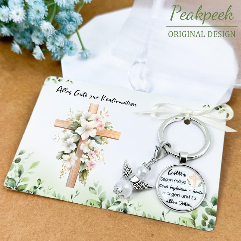 Keyring Confirmation Gift, Christian Gifts for Confirmation, Guardian Angel Keyring