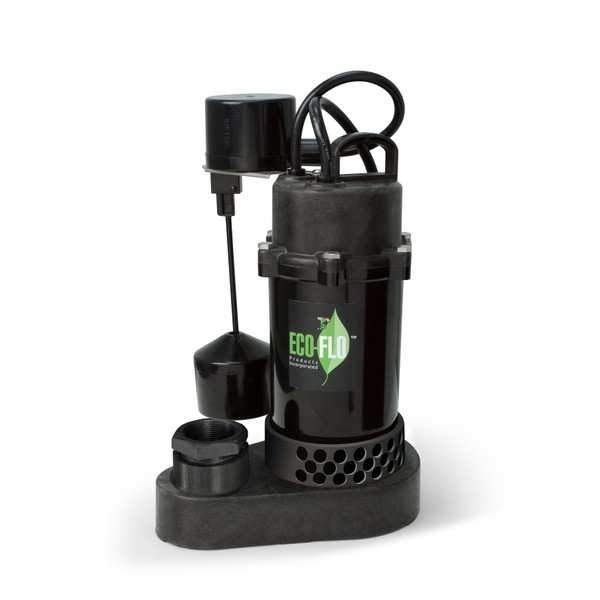 ECO-FLO Products SPP33V Thermoplastic Sump Pump with Vertical Switch, 1/3