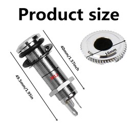 Coehaopike Jack, Output Jack Input Plug Sockets Electric Guitar Bass, with 3 Pins 1/4 Inch Barrel Jack Input/Output Mono Guitar Parts & Accessories, Silver (Silver)