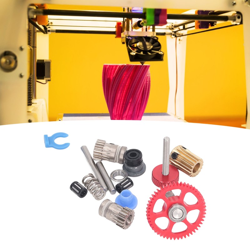 Dual Gear Assembly Kit Upgrade Extruder Red Wheel Kit 3D
