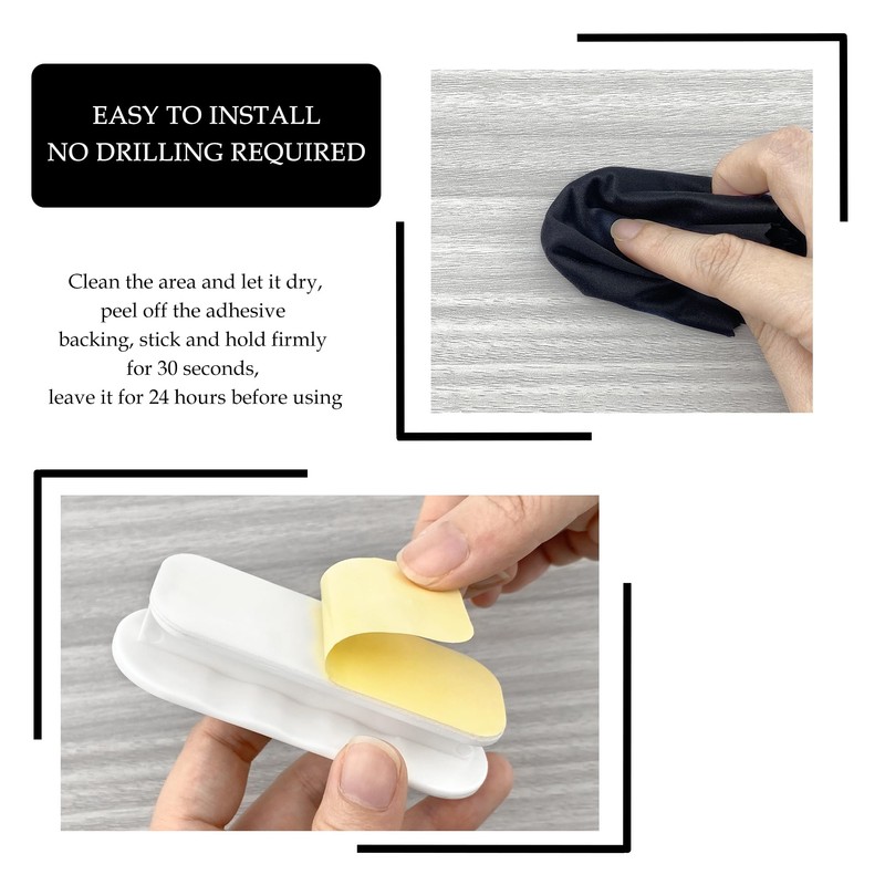 BlingKingdom 2 PCS Self-Adhesive Push-Pull Handles No-Drilling Cupboard Pulls Plastic