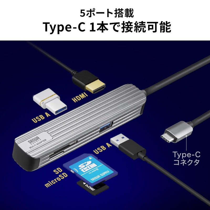 Sanwa Direct Type-C Docking Station HDMI 4K / SD microSD/2