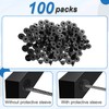 100 Pack Cable Railing Kit Rubber Grommets Protector Sleeve, Black