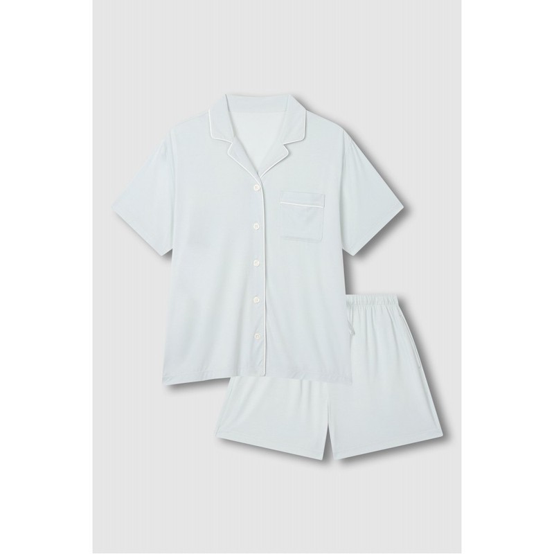 JAJU [JAJU] JAJU AIR Cooling 3/4 Pajama Set_Mint Grey