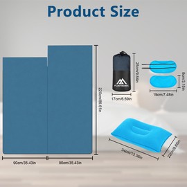 flintronic Sleeping Bag Liner 220 * 90 cm, Portable Camping Sleep Bag with Pillow Slot, Lightweight Travel Sleeping Bag for Camping Picnic Hiking Hostels-5PCS Blue