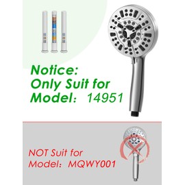 Pavezo® Replacement Shower Filter for Handheld Shower Head 【No.14951 (ASIN: B09YN8Z2YD), Multi-stage Filter for Hard Water Reduce Chlorine and Restore PH Balance,Glowing Skin (White-3Pcs)