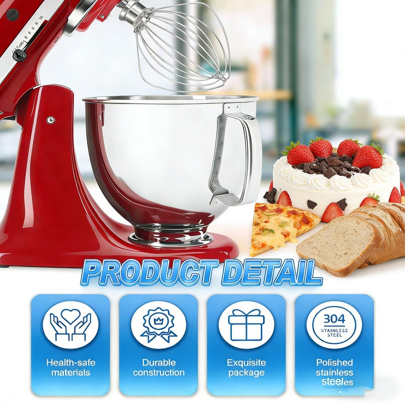 Heavy Duty 6 Wire Whisk Attachment for Kitchen Aid 4.5