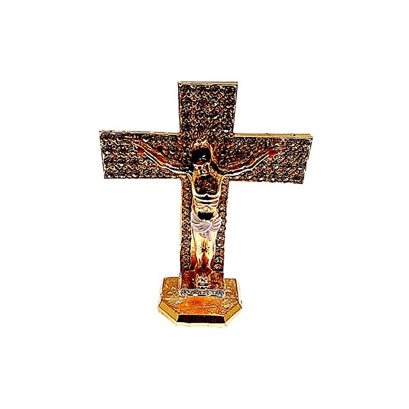 Purpledip Metal Crucifix (Jesus Christ on The Cross) with Glittering