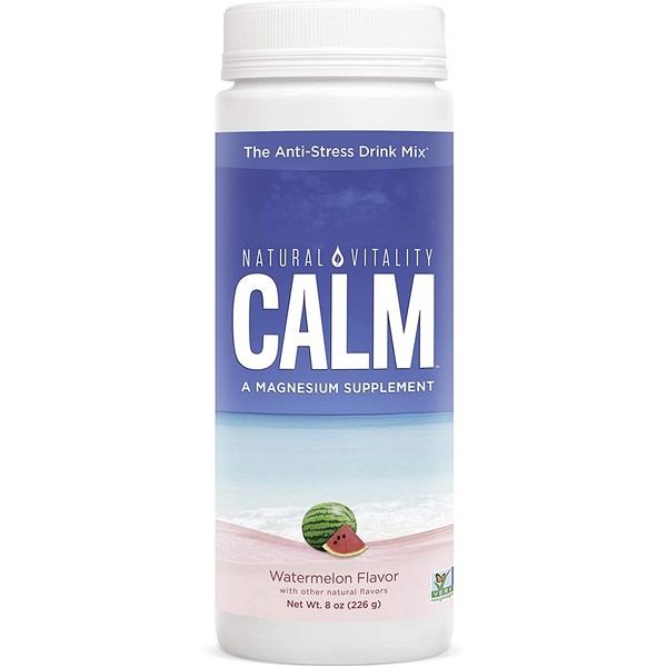 Natural Vitality Calm, Magnesium Supplement, Anti-Stress Drink Mix Powder, Original, Watermelon - 8 Ounce