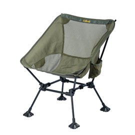 iClimb Ultralight Compact Camping Folding Beach Chair with Anti-Sinking Large Feet and Back Support Webbing (Green- Square Frame)