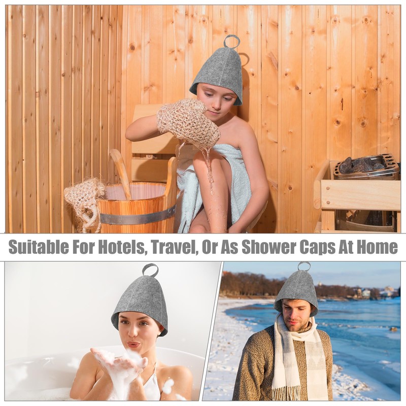 Jiuguva 6 Pcs Sauna Hats Wool Sauna Hats Russian Hat
