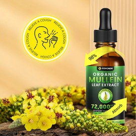 Mullein Drops for Lungs, 3-in-1 Mullein Leaf Extract for Lungs Health, Herbal Respiratory Lung Health Support Supplement, Support Immune & Digestive Wellness, Sugar & Alcohol-Free - 2 FL OZ
