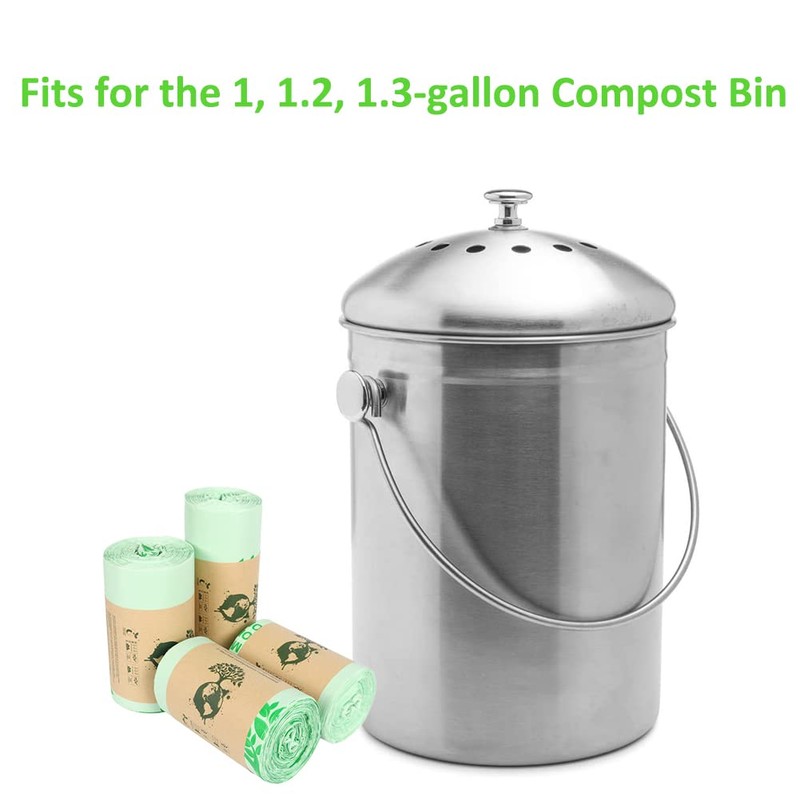100% Compost Bags for Kitchen Countertop Compost Bin - 1,