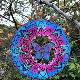 ZYEKIU Stainless Steel Wind Chime Garden Wind Chime Wind Chimes for Outdoor Hanging Windmills Windmill Rotatable 3D Hanging Wind Games 30 cm for Outdoor Living Room Window Corridor Garden Decoration