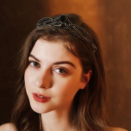 HEWEICSY Tiaras y coronas para mujer, tiara de boda para mujer, diadema de corona de reina real, tiara de princesa de metal, para novia, cumpleaños, graduación, Metal, Cristal