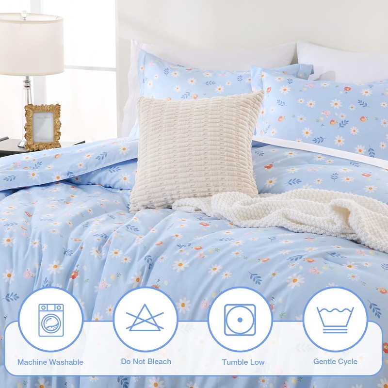 Yibeizi Queen Comforter Set, Cooling Lightweight Summer Bedding Comforter Sets,