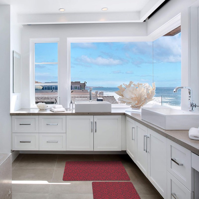 Shape28 Floor Mat Ultra-Thin Kitchen Bathroom Rug with Non Slip