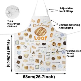 JNIAP Bread Baking Apron Bread Lover Gifts Bread Baker Gift Bread Kitchen Apron Live Laugh Loaf Gift Loaf Apron (Laugh Loaf ap)