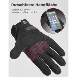 KEMIMOTO Men's Motorcycle Gloves with PU Foam, Touchscreen Non-Slip Motorcycle Gloves, Sports Gloves for Motorcycling, Racing, Cycling, ATV, UTV, Motocross, Camping and Hiking