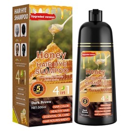 XYZCREATIVE Dark Brown Hair Dye Shampoo 3 in 1 for Women & Men 100% Gray Hair Coverage - Herbal Ingredients Natural Plant Hair Color - Hair Dye in Minutes 500ML