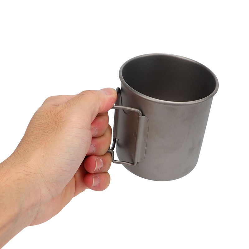 Titanium Mug 500ml Rounded Edge Design Lightweight Portable Mug with
