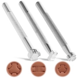 Leather Stamping Tools 3 Pack Professional Leather Stamping Tools Leather Working Saddle Making Stamps Set Special Shape Stamp Punch Set Carving Handmade Stamp Art Tools for Leather Craft Working