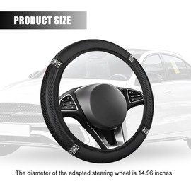 Zpana Bling Car Steering Wheel Cover, Crystal Rhinestones Elastic Stretch Vehicle Steering Wheel Protecter for Women Girl, Automotive Interior Accessories, Universal for SUV Sedan Truck (Black)